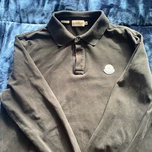Moncler long sleeve polo slim fit size M